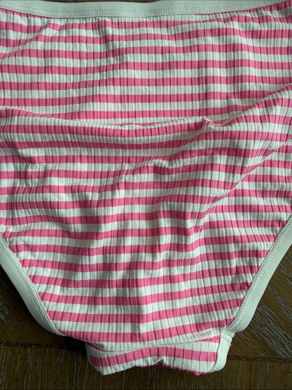 Shade & Shore Pink and White Ribbed Stripe Bikini Set - Picture 3 of 5